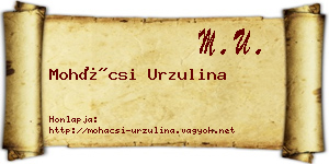Mohácsi Urzulina névjegykártya